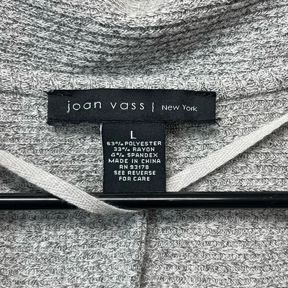 Joan Vass New York Light Gray Knit Bat Wing Cardigan Women’s Size Large - Picture 4 of 5